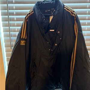 Adidas Ivy Park Black and Gold Windbreaker Jacket